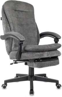 Кресло руководителя Бюрократ T-9950MSG-F Fabric серый Light-19 крестов. пластик подст.для ног - купить недорого с доставкой в интернет-магазине