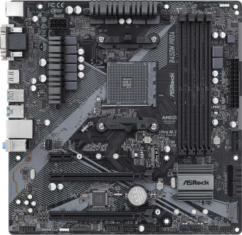 Материнская плата Asrock B450M PRO4 R2.0 Soc-AM4 AMD B450 4xDDR4 mATX AC`97 8ch(7.1) GbLAN RAID+VGA+DVI+HDMI - купить недорого с доставкой в интернет-магазине