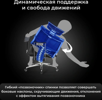 Кресло руководителя эргономичное Метта Yoga Spine Black Edition черный сиденье черный сетка с подголов. крестов.5-луч. металл хром - купить недорого с доставкой в интернет-магазине