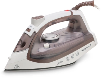 Утюг Maxwell MW-3047 2400Вт белый/коричневый - купить недорого с доставкой в интернет-магазине