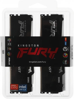 Память DDR5 2x32GB 6000MHz Kingston KF560C36BBEAK2-64 Fury Beast Black RGB RTL Gaming PC5-48000 CL36 DIMM 288-pin 1.35В kit single rank с радиатором Ret - купить недорого с доставкой в интернет-магазине
