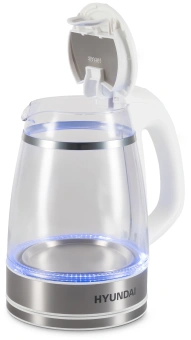 Чайник электрический Hyundai HYK-G3506 1.7л. 2200Вт белый/серебристый корпус: стекло - купить недорого с доставкой в интернет-магазине