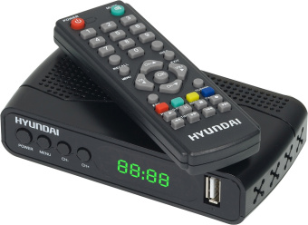 Ресивер DVB-T2 Hyundai H-DVB500 черный - купить недорого с доставкой в интернет-магазине