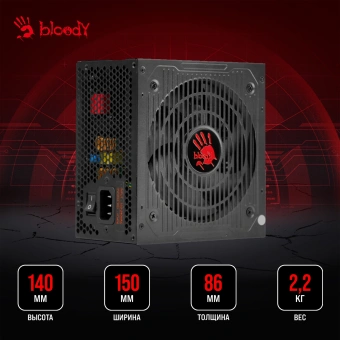 Блок питания Bloody ATX 750W BD-PS750G 80+ gold (20+4pin) APFC 120mm fan 6xSATA Cab Manag RTL - купить недорого с доставкой в интернет-магазине