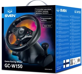 Руль Sven GC-W150 16кноп. (с педалями) черный - купить недорого с доставкой в интернет-магазине