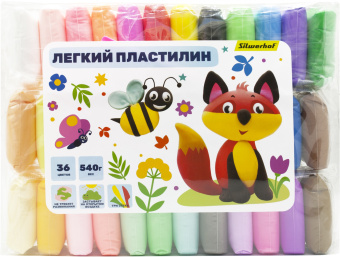 Пластилин легкий Silwerhof Веселые друзья LC36OP-540st 36цв. 15гр. стек 3шт пакет - купить недорого с доставкой в интернет-магазине