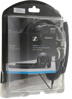 Наушники с микрофоном Sennheiser PC 7 черный 2м накладные USB оголовье (504196) - купить недорого с доставкой в интернет-магазине