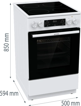 Плита Электрическая Gorenje GEC5C61WG белый стеклокерамика (без крышки) - купить недорого с доставкой в интернет-магазине