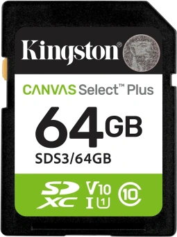 Флеш карта SDXC 64GB Kingston SDS3/64GB Canvas Select Plus V10 w/o adapter - купить недорого с доставкой в интернет-магазине