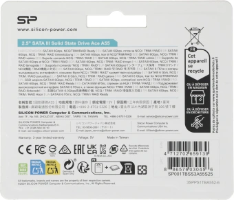 Накопитель SSD Silicon Power SATA-III 1TB SP001TBSS3A55S25 Ace A55 2.5" - купить недорого с доставкой в интернет-магазине