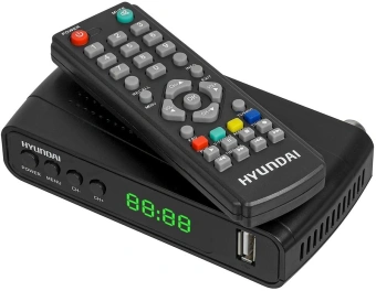 Ресивер DVB-T2 Hyundai H-DVB520 + WiFi-адаптер черный - купить недорого с доставкой в интернет-магазине