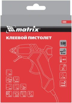 Клеевой пистолет Matrix 93003 60Вт 8гр/мин стерж.:7мм - купить недорого с доставкой в интернет-магазине