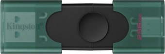 Флеш Диск Kingston 256GB DataTraveler Duo G2 DTDEG2/256GB USB3.0 зеленый/черный - купить недорого с доставкой в интернет-магазине