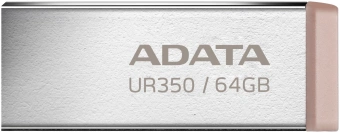 Флеш Диск A-Data 64GB UR350 UR350-64G-RSR/BG USB3.2 серебристый/коричневый - купить недорого с доставкой в интернет-магазине