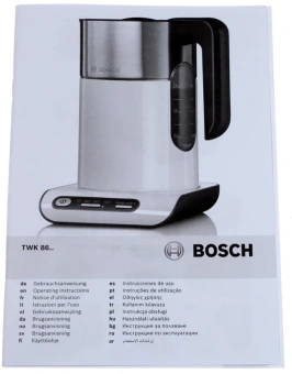 Чайник электрический Bosch TWK8611P 1.5л. 2400Вт белый/серебристый корпус: пластик/металл - купить недорого с доставкой в интернет-магазине