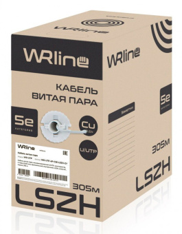 Кабель информационный WRline WR-UTP-4P-C5E-LSZH-GY кат.5E UTP 4 пары 24AWG LSZH внутренний 305м серый - купить недорого с доставкой в интернет-магазине