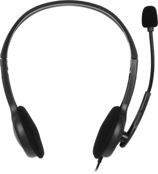 Наушники с микрофоном Logitech H111 серый 2.35м накладные оголовье (981-000588) - купить недорого с доставкой в интернет-магазине