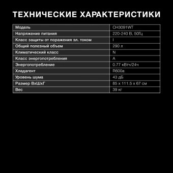 Морозильный ларь Hyundai CH3091WT белый - купить недорого с доставкой в интернет-магазине