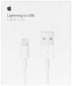 Кабель Apple A1480 MUQW3ZM/A USB (m)-Lightning (m) 1м белый - купить недорого с доставкой в интернет-магазине