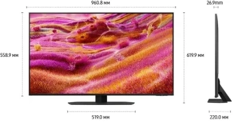 Телевизор QLED Samsung 43" QE43QN90FAUXRU Series 9 черный титан 4K Ultra HD 120Hz DVB-T2 DVB-C DVB-S2 USB WiFi Smart TV - купить недорого с доставкой в интернет-магазине