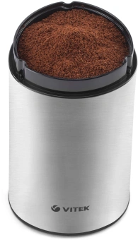 Кофемолка Vitek VT-1544 200Вт сист.помол.:ротац.нож вместим.:70гр стальной - купить недорого с доставкой в интернет-магазине