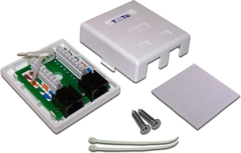 Розетка Lanmaster TWT-SM2-4545/6-WH настен.RJ45 2 кат.6 UTP бел. - купить недорого с доставкой в интернет-магазине