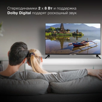 Телевизор LED Hyundai 40" H-LED40BS5003 Яндекс.ТВ Frameless черный FULL HD 60Hz DVB-T DVB-T2 DVB-C DVB-S DVB-S2 USB WiFi Smart TV - купить недорого с доставкой в интернет-магазине