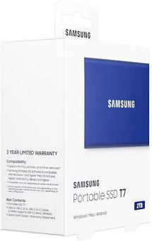 Накопитель SSD Samsung USB-C 2TB MU-PC2T0H/WW T7 1.8" синий - купить недорого с доставкой в интернет-магазине