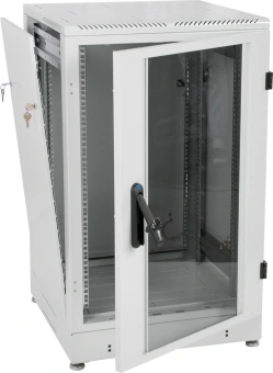 Шкаф коммутационный ЦМО (ШТК-М-24.6.8-1ААА) напольный 24U 600x800мм пер.дв.стекл задн.дв.стал.лист 2 бок.пан. направл.под закл.гайки 600кг серый - купить недорого с доставкой в интернет-магазине