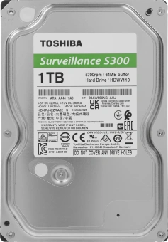 Жесткий диск Toshiba SATA-III 1TB HDWV110UZSVA Surveillance S300 (5700rpm) 64Mb 3.5" - купить недорого с доставкой в интернет-магазине