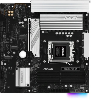 Материнская плата Asrock B850M PRO RS Socket AM5 AMD B850 4xDDR5 mATX AC`97 8ch(7.1) 2.5Gg RAID+HDMI+DP - купить недорого с доставкой в интернет-магазине