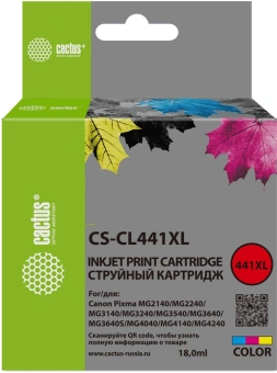 Картридж струйный Cactus CS-CL441XL CL-441XL многоцветный (18мл) для Canon Pixma GM2040/4040/GM2140/2240 с чипом - купить недорого с доставкой в интернет-магазине