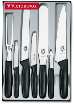 Набор ножей кухон. Victorinox Standart (5.1103.7) компл.:4предм. вилка черный подар.коробка - купить недорого с доставкой в интернет-магазине