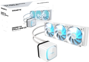 Система водяного охлаждения Gigabyte Eagle 360 ICE ARGB Soc-AM5/AM4/1200/1700/1851 белый 4-pin 13-37.6dB Al Ret (GP-GIGABYTE EAGLE 360I) - купить недорого с доставкой в интернет-магазине