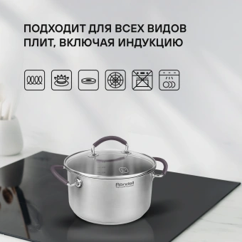 Кастрюля Rondell Akzent RDS-1388 3.1л. d=20см (с крышкой) стальной - купить недорого с доставкой в интернет-магазине