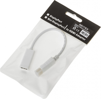 Переходник HDMI (f)/DisplayPort (m) белый - купить недорого с доставкой в интернет-магазине
