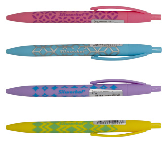 Ручка шариков. Silwerhof Солнечная коллекция Pretty ассорти d=0.7мм син. черн. сменный стержень линия 0.5мм обрез.корпус - купить недорого с доставкой в интернет-магазине