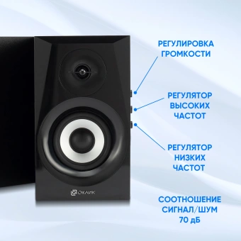 Колонки Оклик OK-166 BT 2.0 черный 40Вт BT - купить недорого с доставкой в интернет-магазине