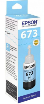 Чернила Epson 673 C13T673598 (аналог C13T67354A) светло-голубой 70мл для Epson L800/L810/L850/L1800 - купить недорого с доставкой в интернет-магазине