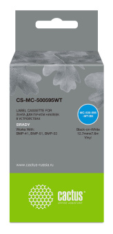 Картридж ленточный Cactus CS-MC-500595WT черный на белом 12.7x7.6 для Brady BMP-41/BMP-51/BMP-53-PC-Linked с чипом - купить недорого с доставкой в интернет-магазине