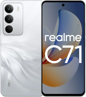 Смартфон Realme RMX5303 C71 128Gb 8Gb белый моноблок 3G 4G 2Sim 6.67" 720x1604 Android 15 50Mpix 802.11 a/b/g/n/ac NFC GPS GSM900/1800 GSM1900 FM - купить недорого с доставкой в интернет-магазине