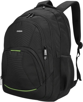 Рюкзак для ноутбука 15.6" Digma Stash S1 черный полиэстер (DGBP15S1BK) - купить недорого с доставкой в интернет-магазине