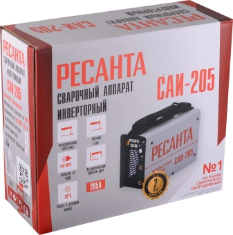 Сварочный аппарат Ресанта САИ205 инвертор ММА DC 7.3кВт - купить недорого с доставкой в интернет-магазине