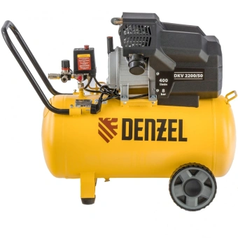 Компрессор поршневой Denzel DKV2200/50,Х-PRO масляный 400л/мин 50л 2200Вт желтый/черный - купить недорого с доставкой в интернет-магазине