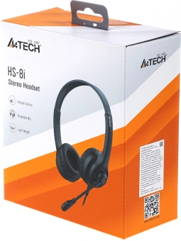 Наушники с микрофоном A4Tech HS-8i черный 1.8м накладные оголовье - купить недорого с доставкой в интернет-магазине