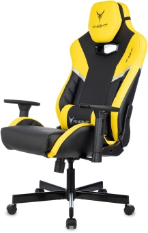 Кресло игровое Knight Thunder 5X черный/желтый экокожа крестов. металл - купить недорого с доставкой в интернет-магазине