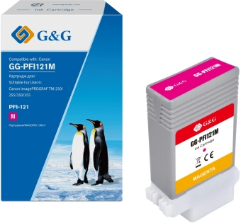 Картридж струйный G&G GG-PFI121M пурпурный (130мл) для Canon imagePROGRAF TM-250/255/350/355 - купить недорого с доставкой в интернет-магазине