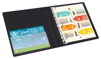 Папка на 4-х D-кольцах Бюрократ -0840/4DBLCK A4 пластик 0.8мм кор.40мм внутр. с вставкой черный - купить недорого с доставкой в интернет-магазине