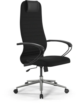 Кресло Метта SU-B-10 черный сиденье черный сетка с подголов. крестов. металл хром - купить недорого с доставкой в интернет-магазине