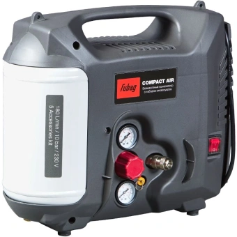 Компрессор поршневой Fubag Compact Air безмасляный 180л/мин 5л 1300Вт серый/белый - купить недорого с доставкой в интернет-магазине